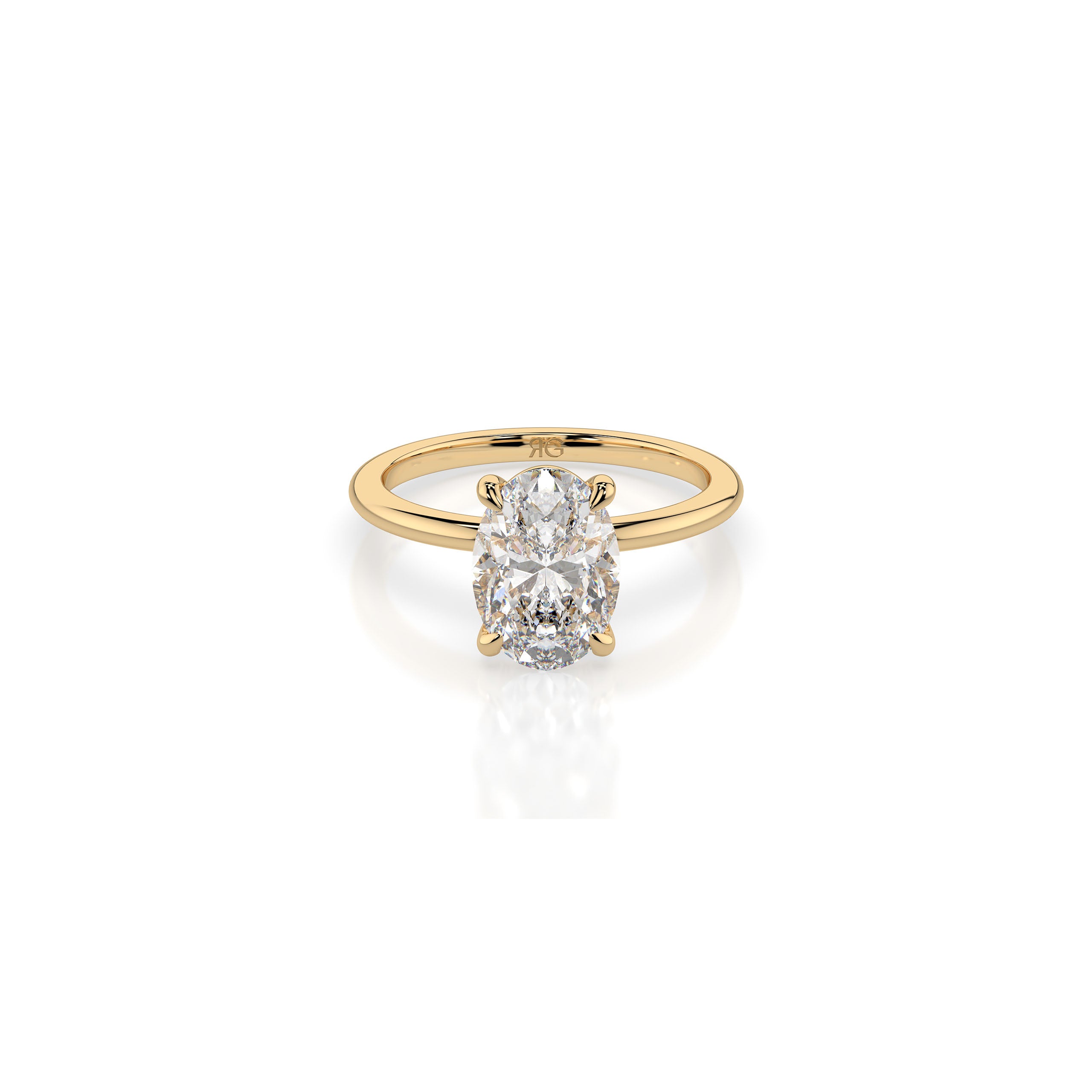 14k Oval Cut Solitaire Ring