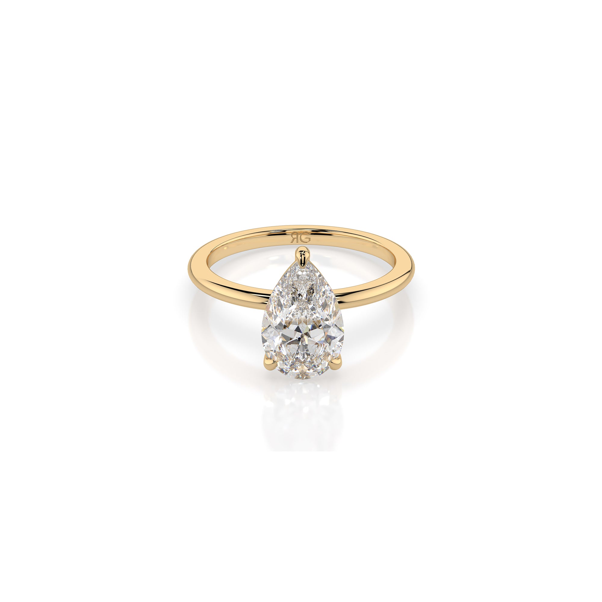 14k Pear Cut Solitaire Ring