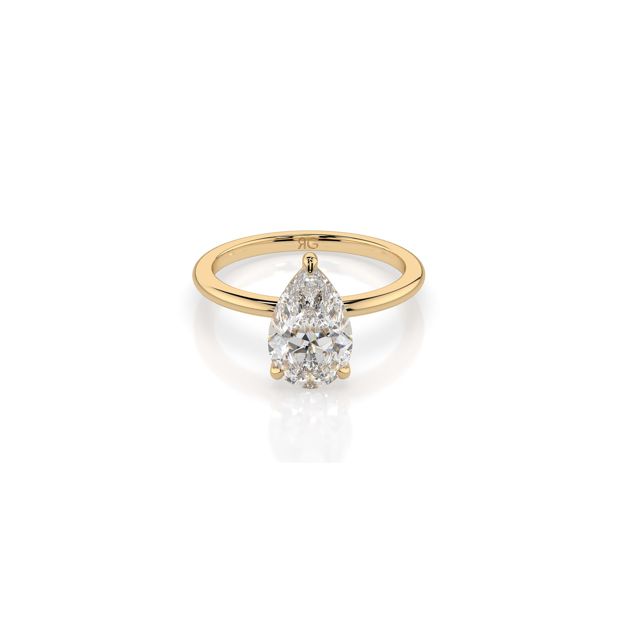 14k Pear Cut Solitaire Ring