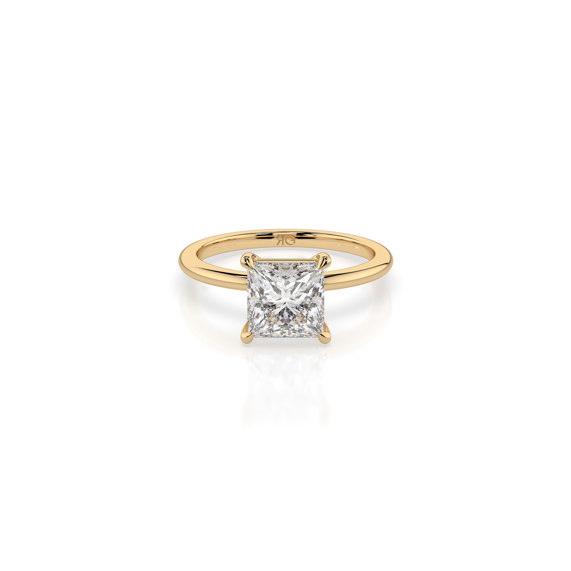 14k Princess Cut Solitaire Ring