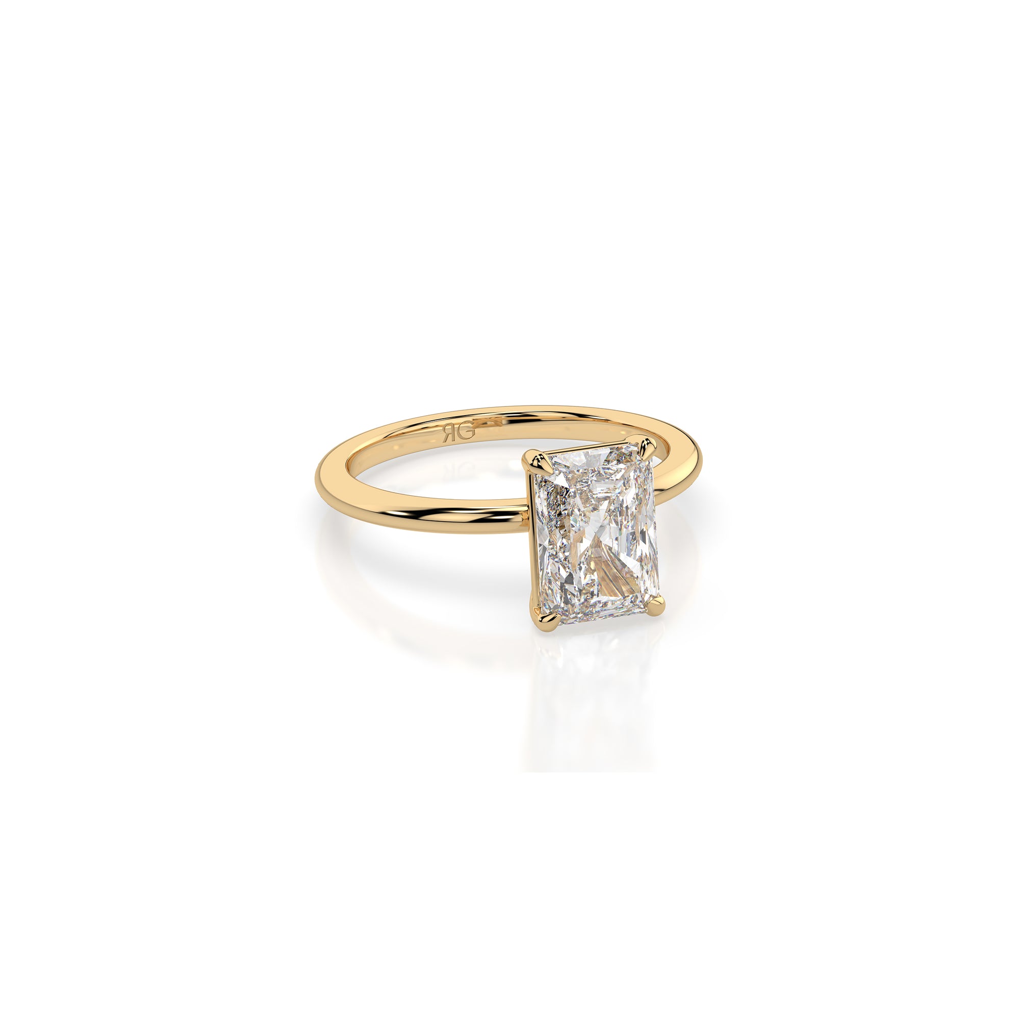 14k Radiant Solitaire Ring