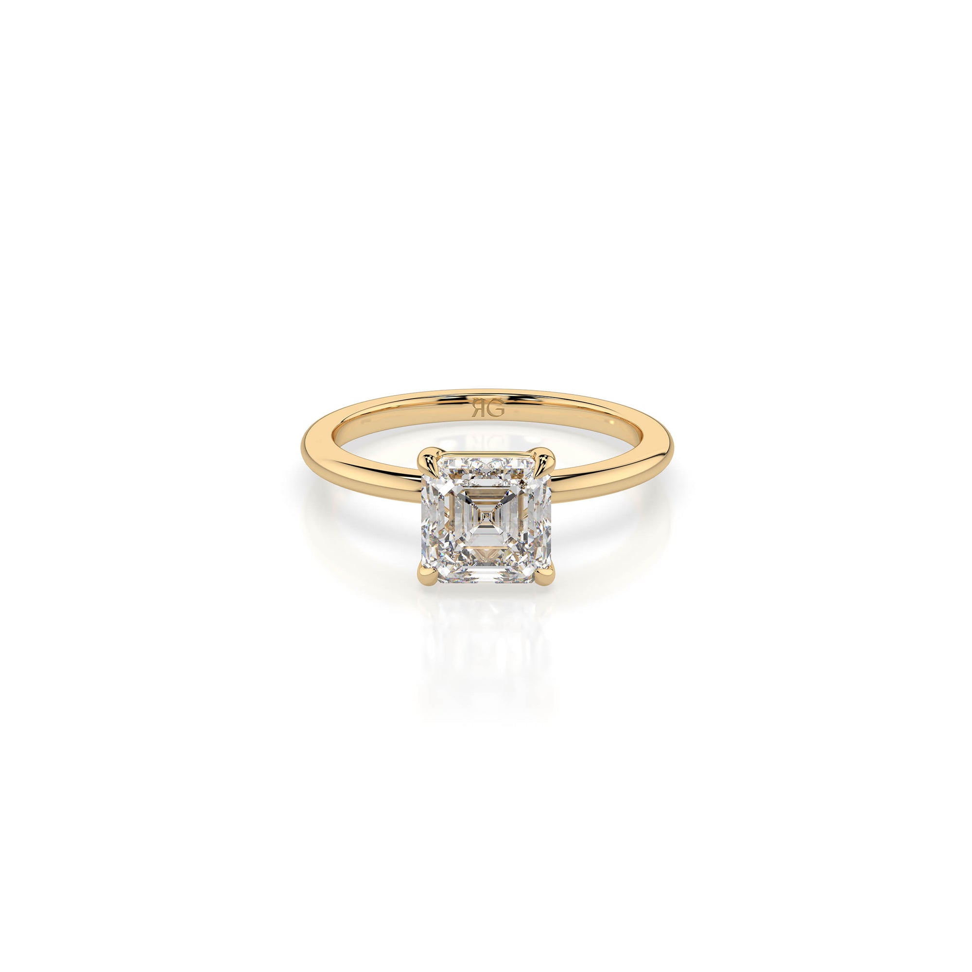 14k Ascher Solitaire Ring