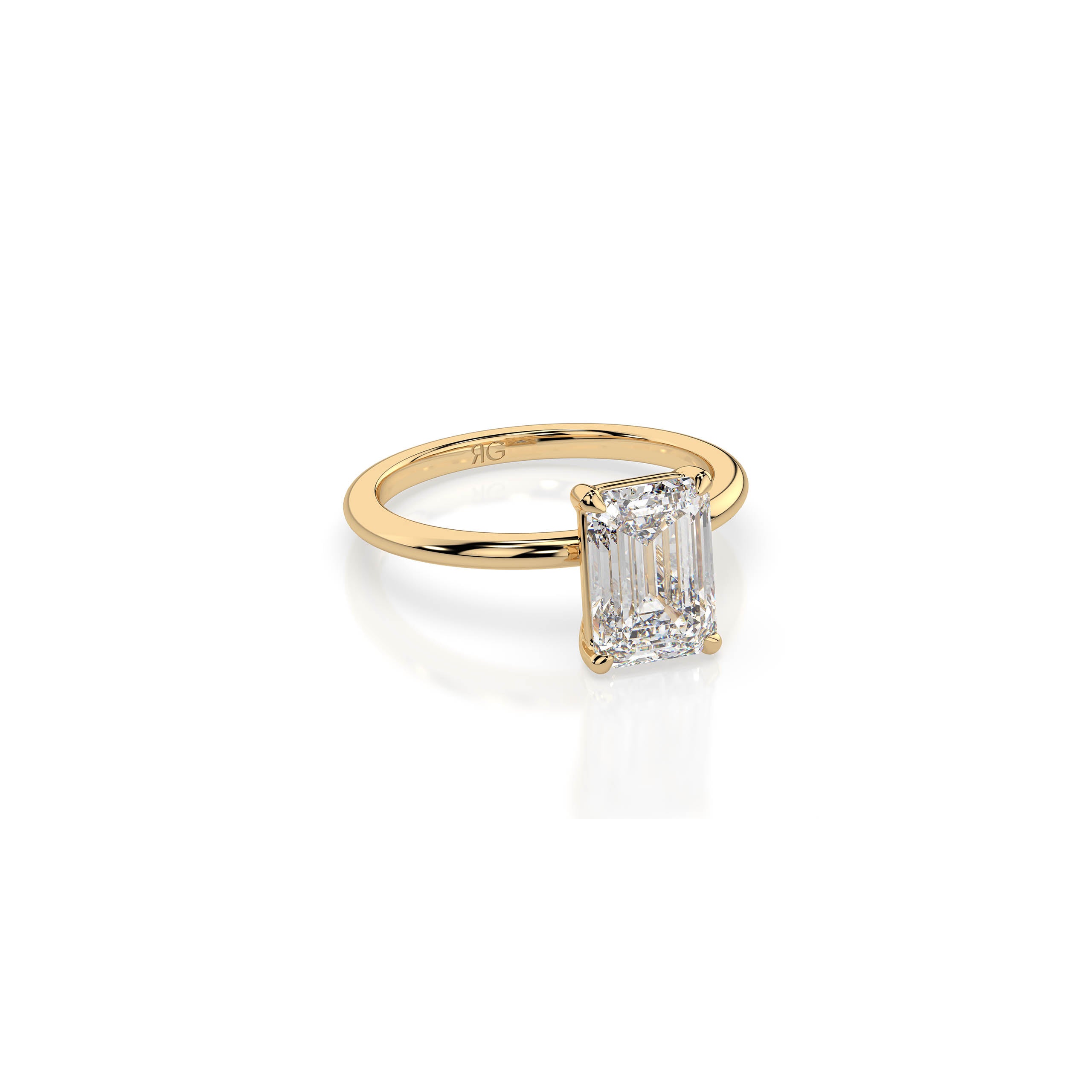 14k Emerald Cut Solitaire Ring