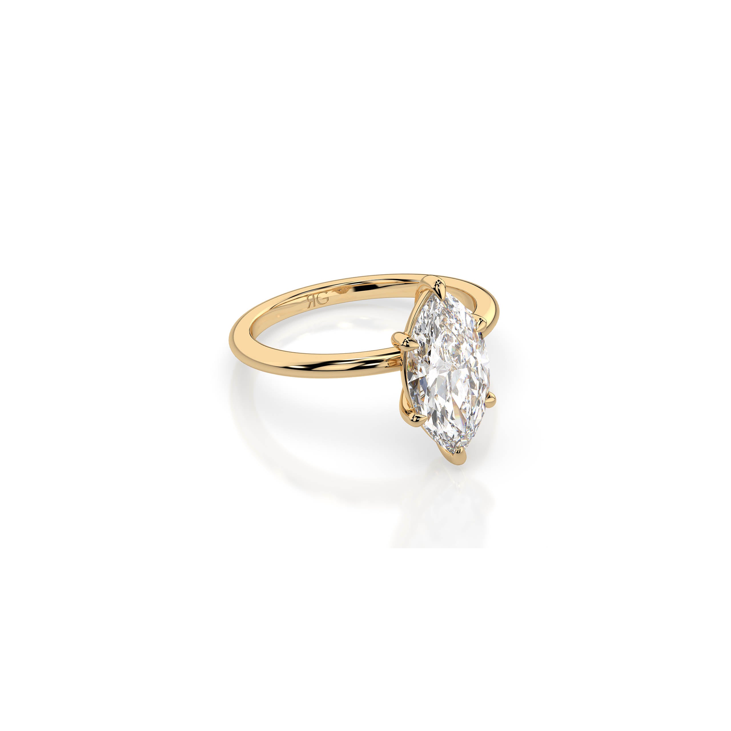 14k Marquise Cut Solitaire Ring