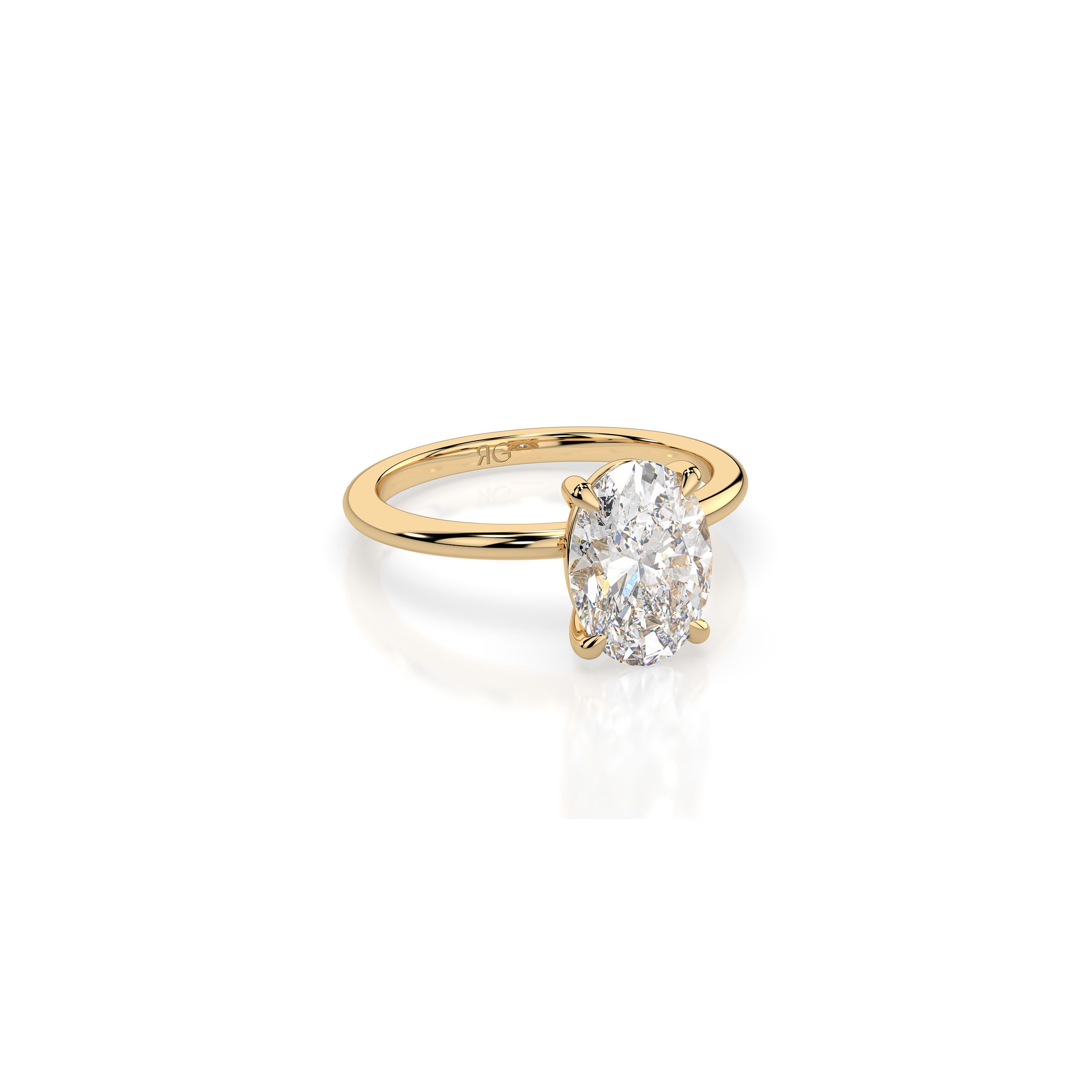 14k Oval Cut Solitaire Ring