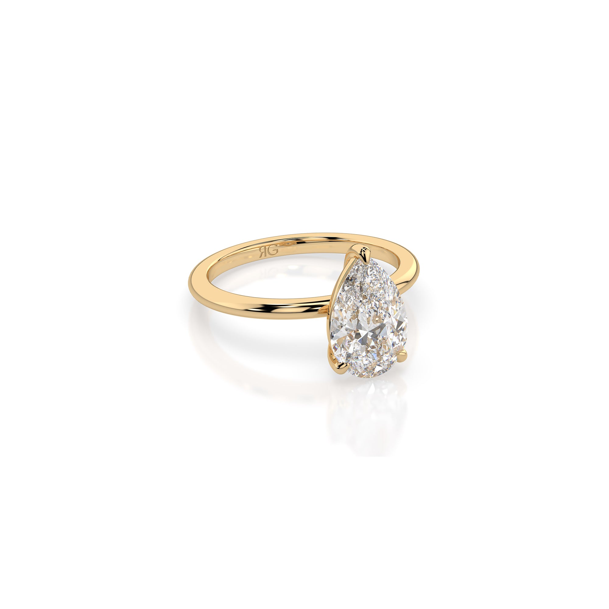 14k Pear Cut Solitaire Ring