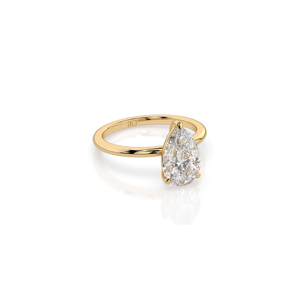 14k Pear Cut Solitaire Ring