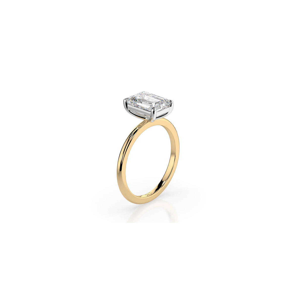 14k Emerald Cut Solitaire Ring