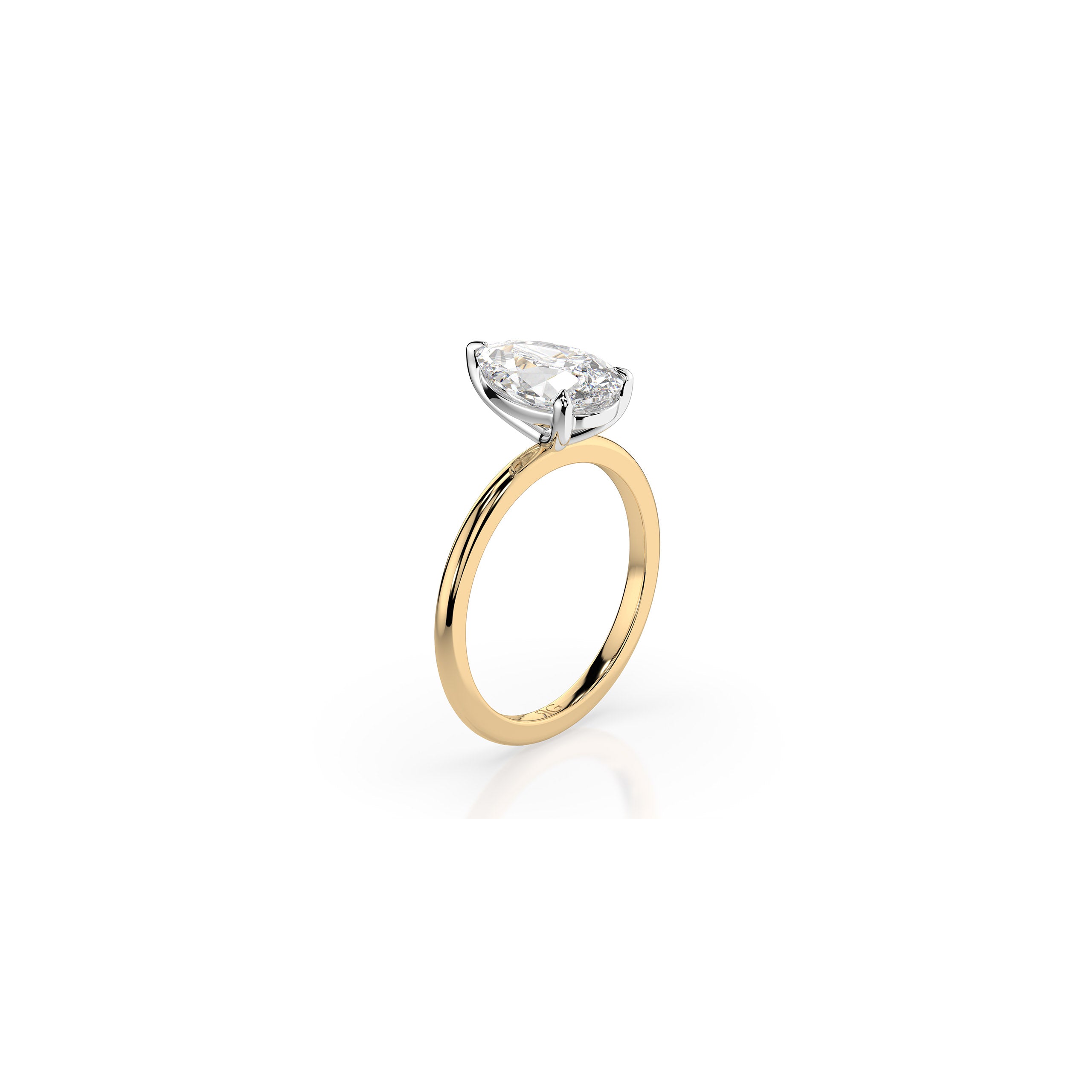 14k Pear Cut Solitaire Ring
