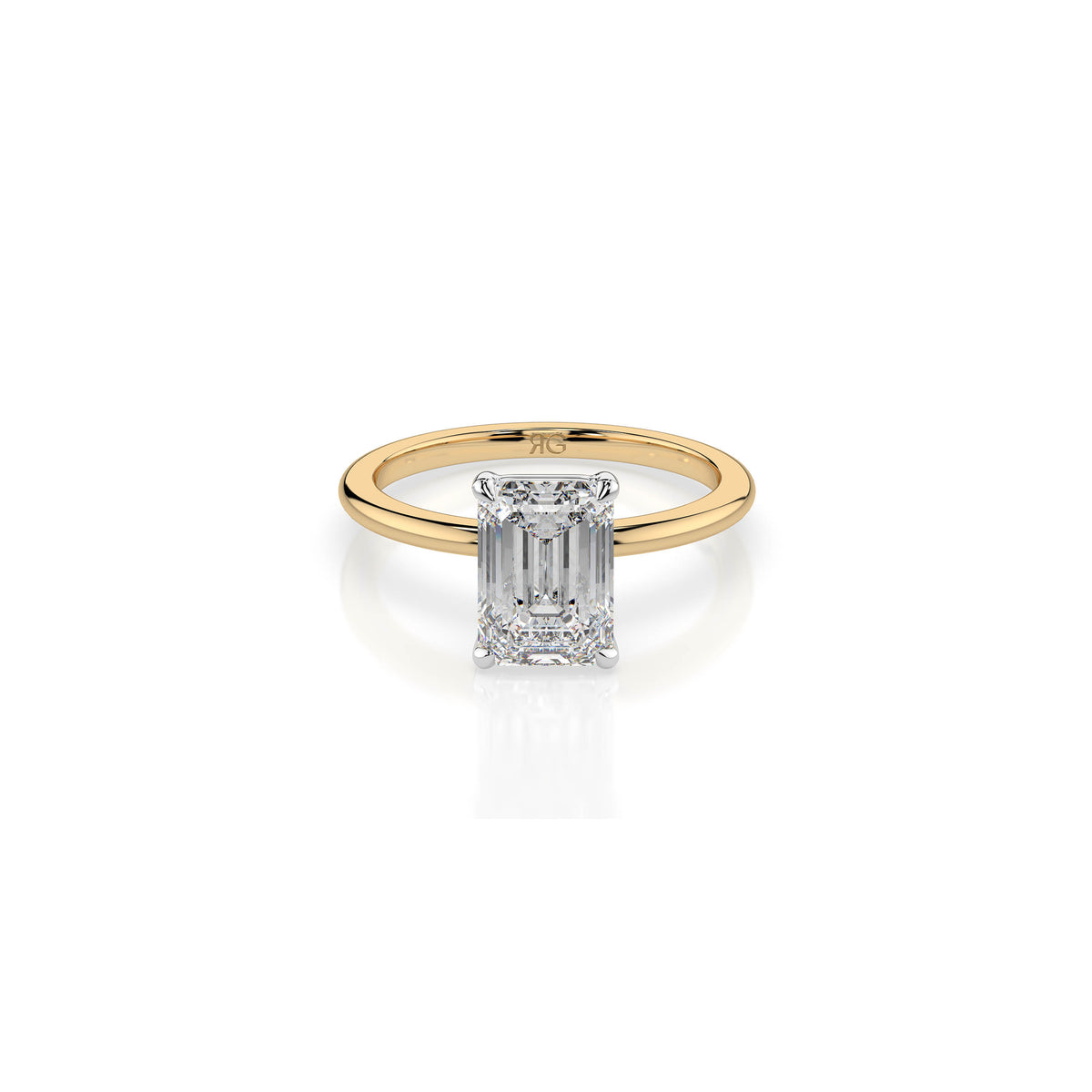 14k Emerald Cut Solitaire Ring