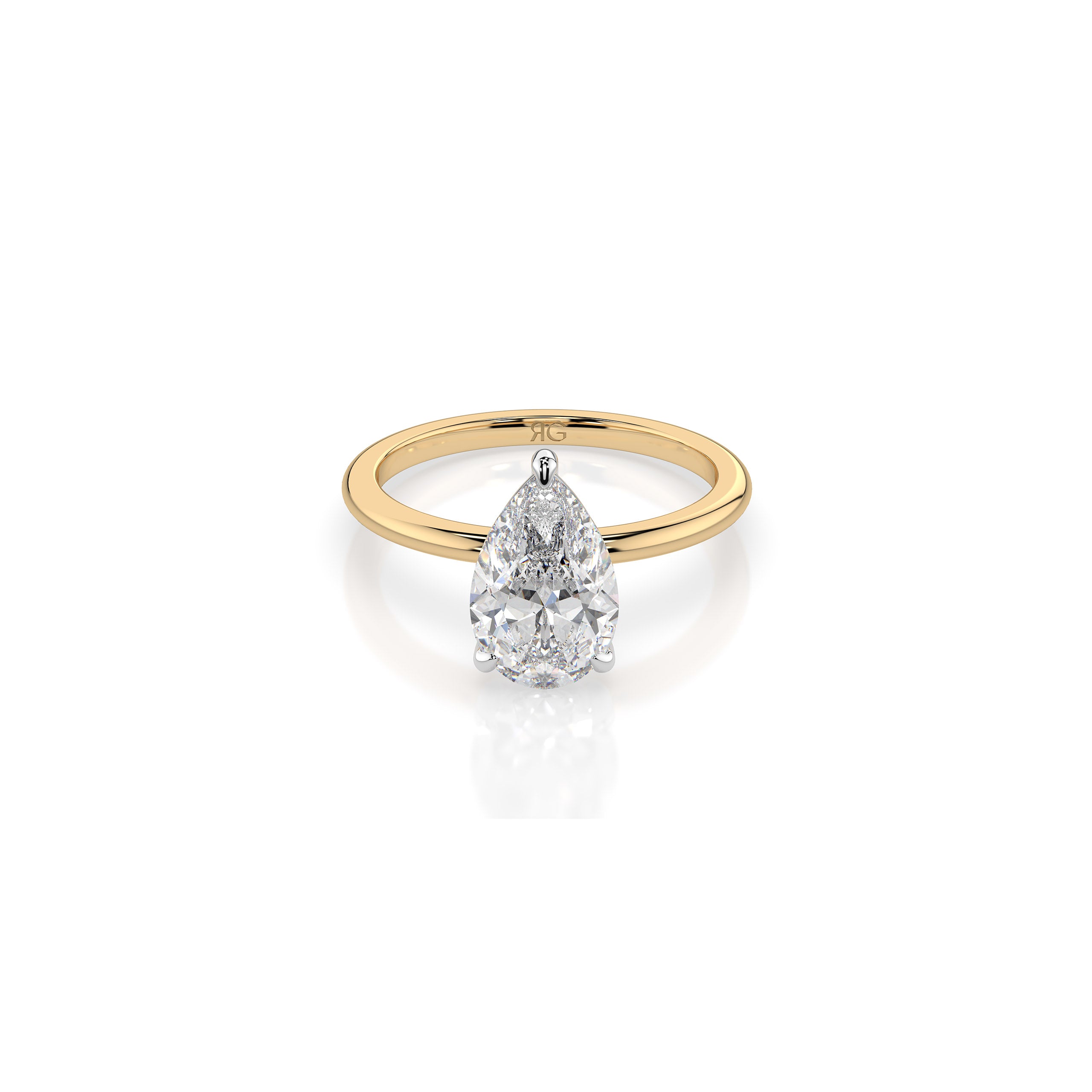 14k Pear Cut Solitaire Ring