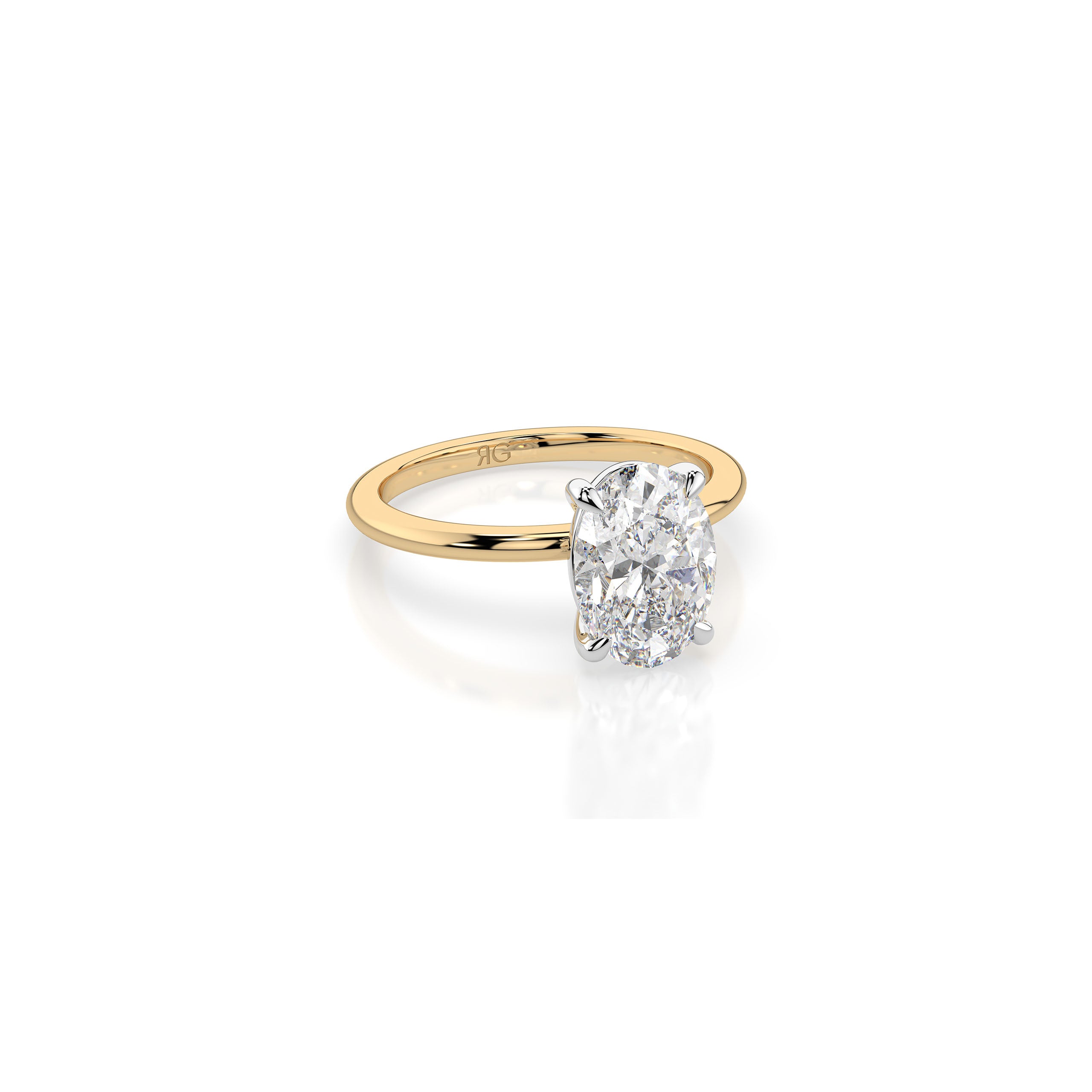 14k Oval Cut Solitaire Ring