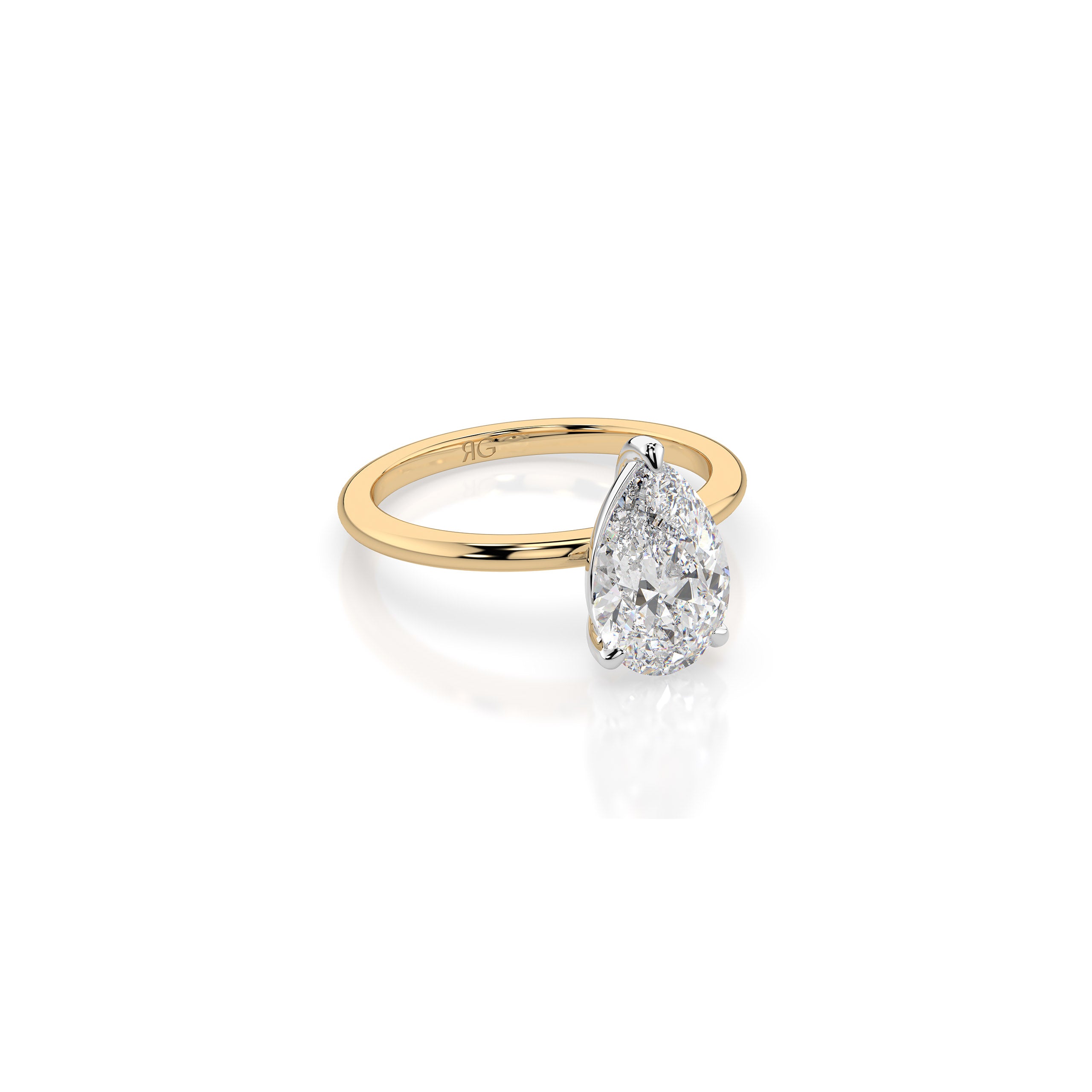 14k Pear Cut Solitaire Ring
