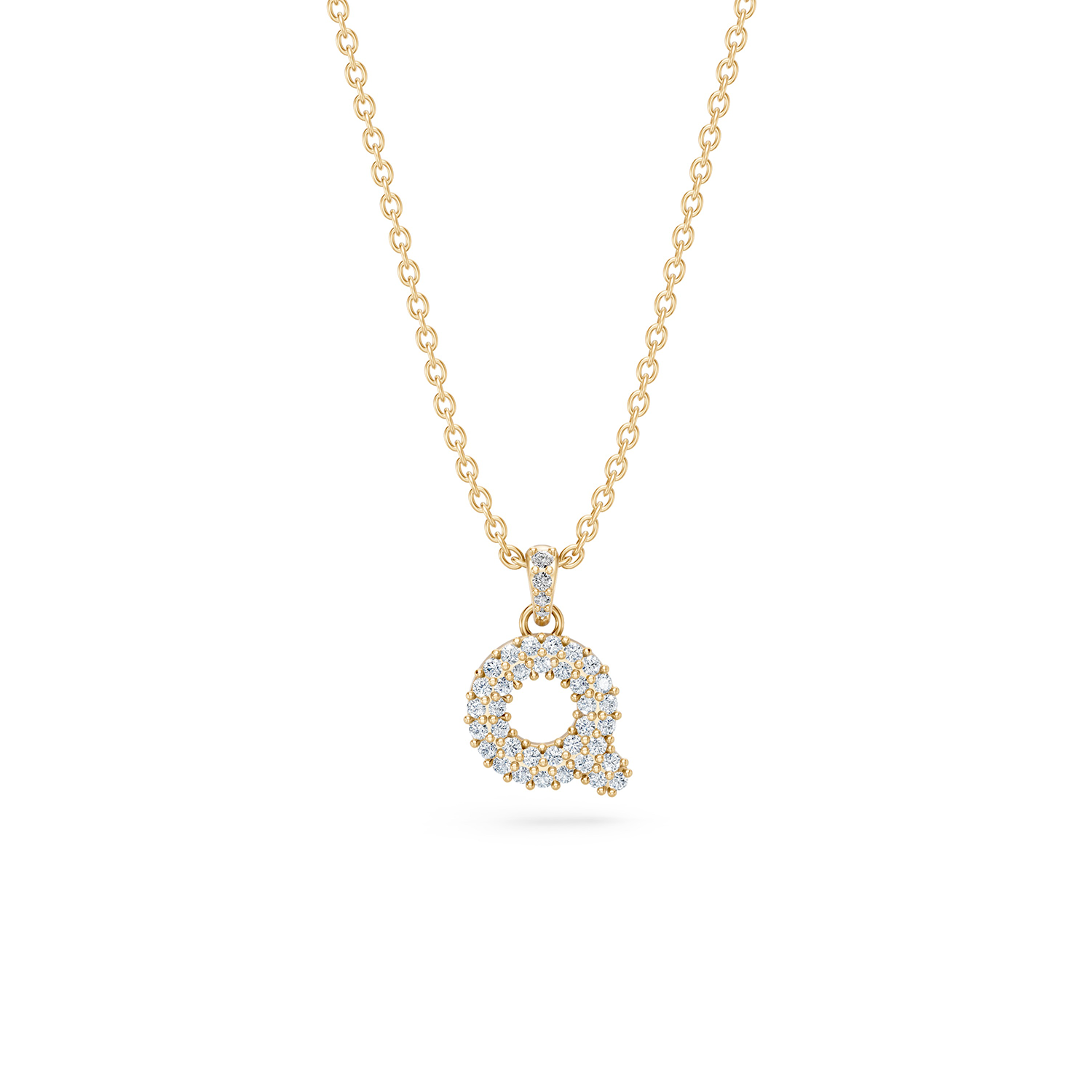 14k Diamond Bubble Letter Necklace