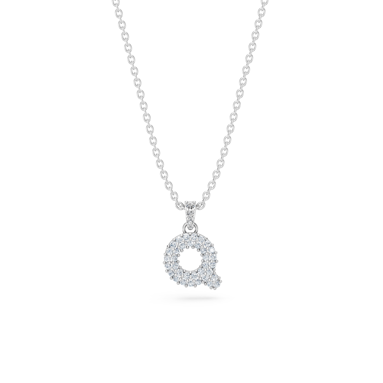 14k Diamond Bubble Letter Necklace