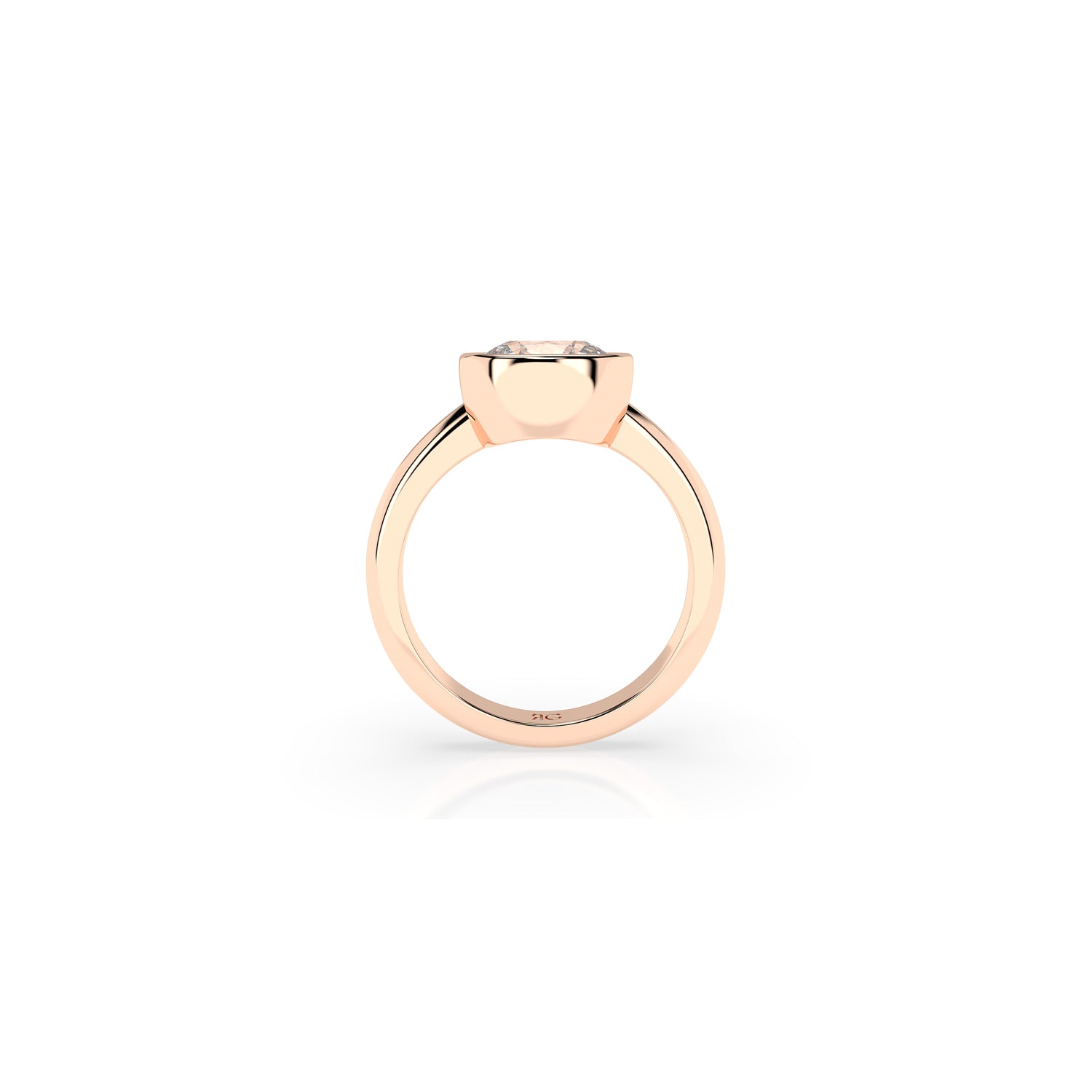 14k Cushion East West Bezel Ring