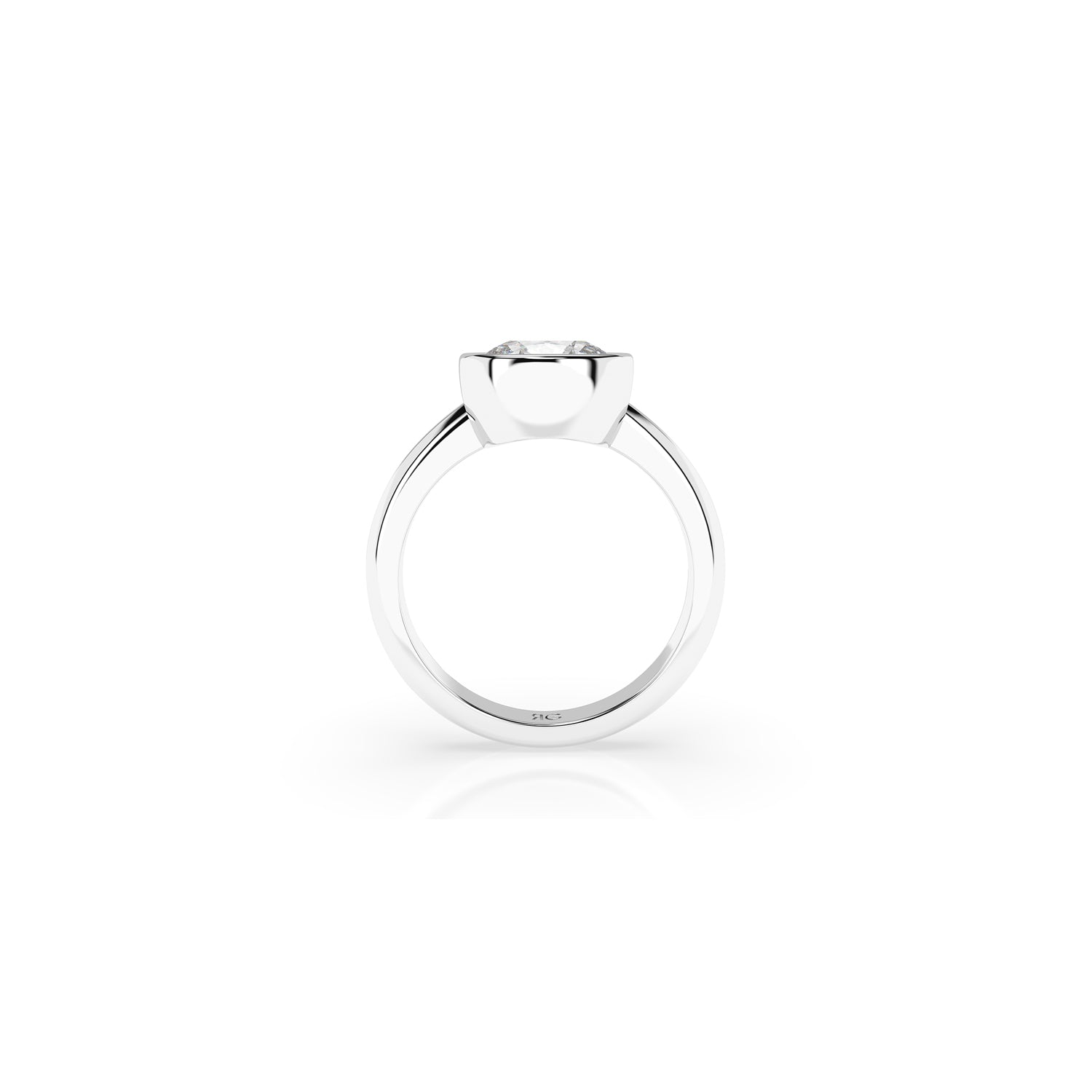 14k Cushion East West Bezel Ring