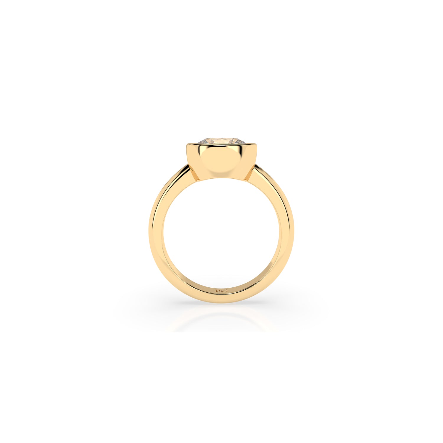 14k Cushion East West Bezel Ring