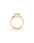 14k Cushion East West Bezel Ring