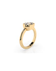 14k Cushion East West Bezel Ring