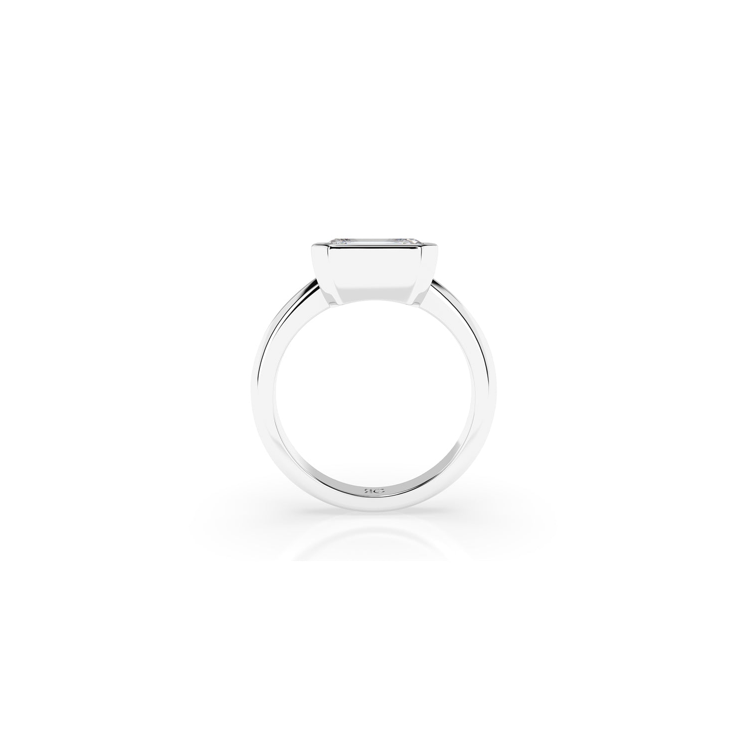 14k Emerald East West Bezel Ring
