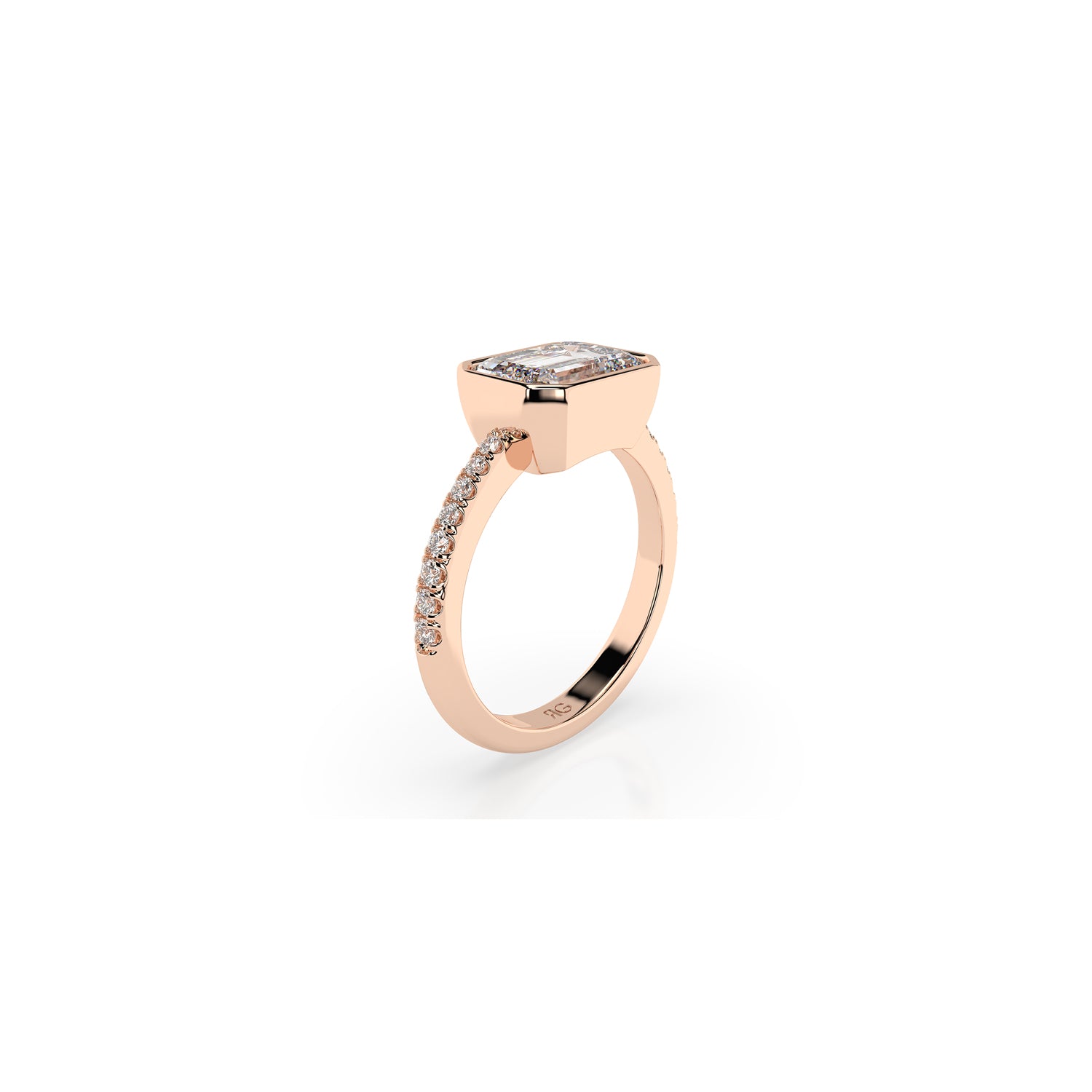 14k Elara East West Bezel Ring