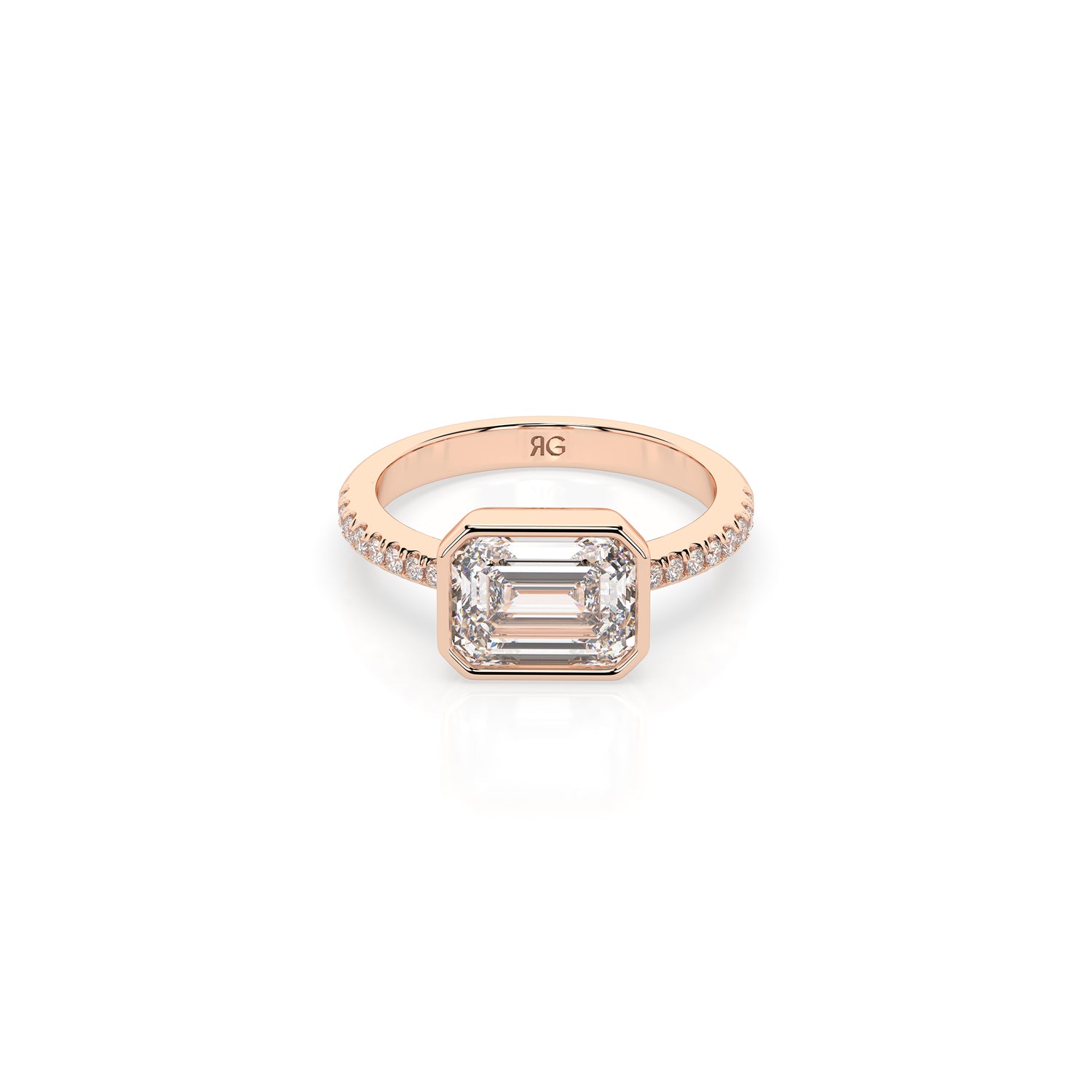 14k Elara East West Bezel Ring