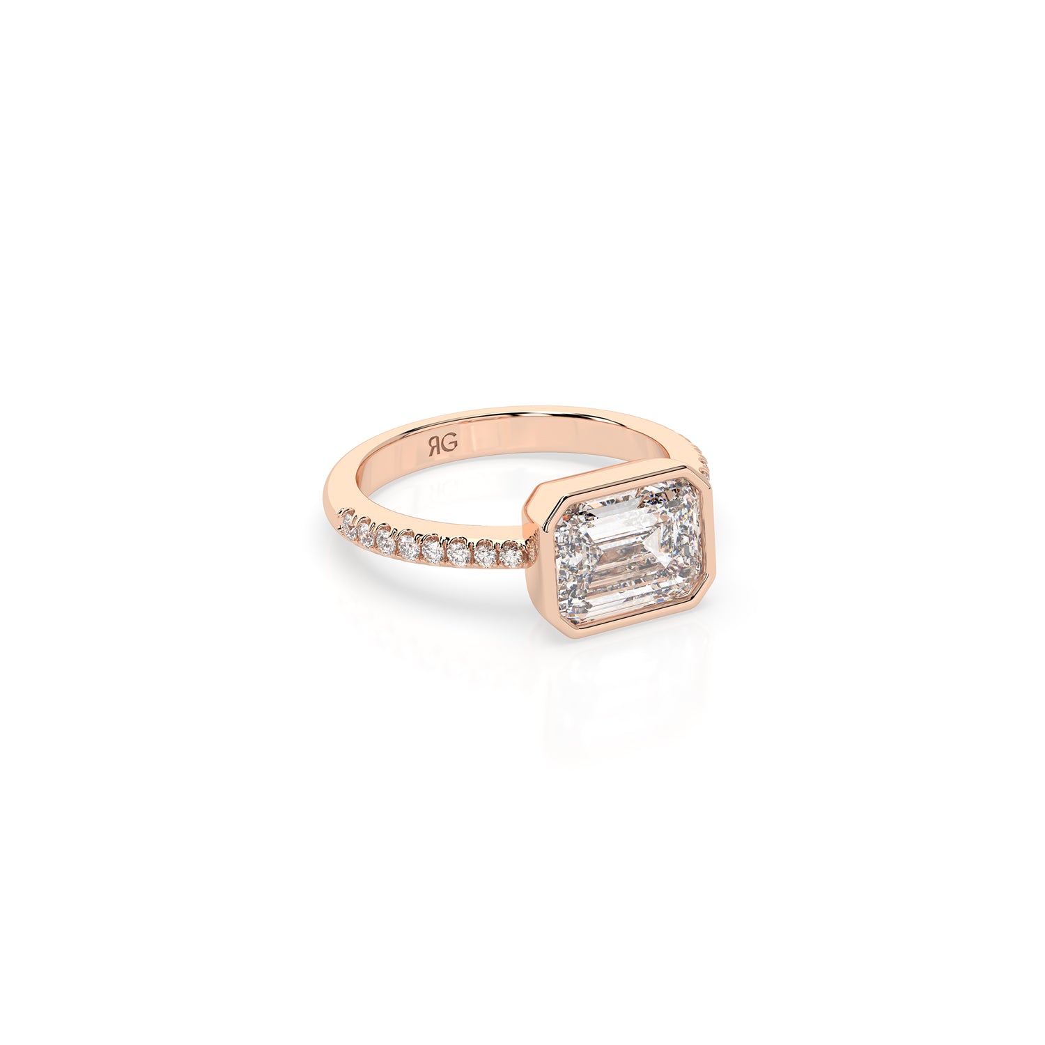 14k Elara East West Bezel Ring