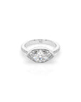 14k Marquise East West Bezel Pave Ring