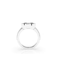 14k Oval East West Bezel Pave Ring