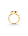 14k Oval East West Bezel Pave Ring