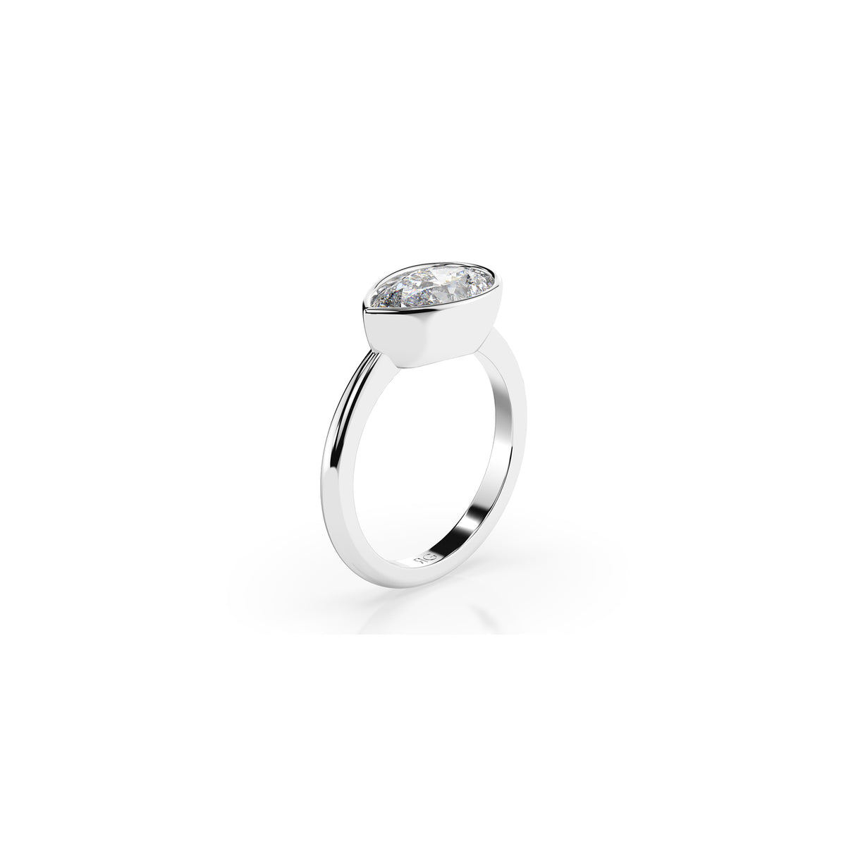 14k Pear East West Bezel Ring