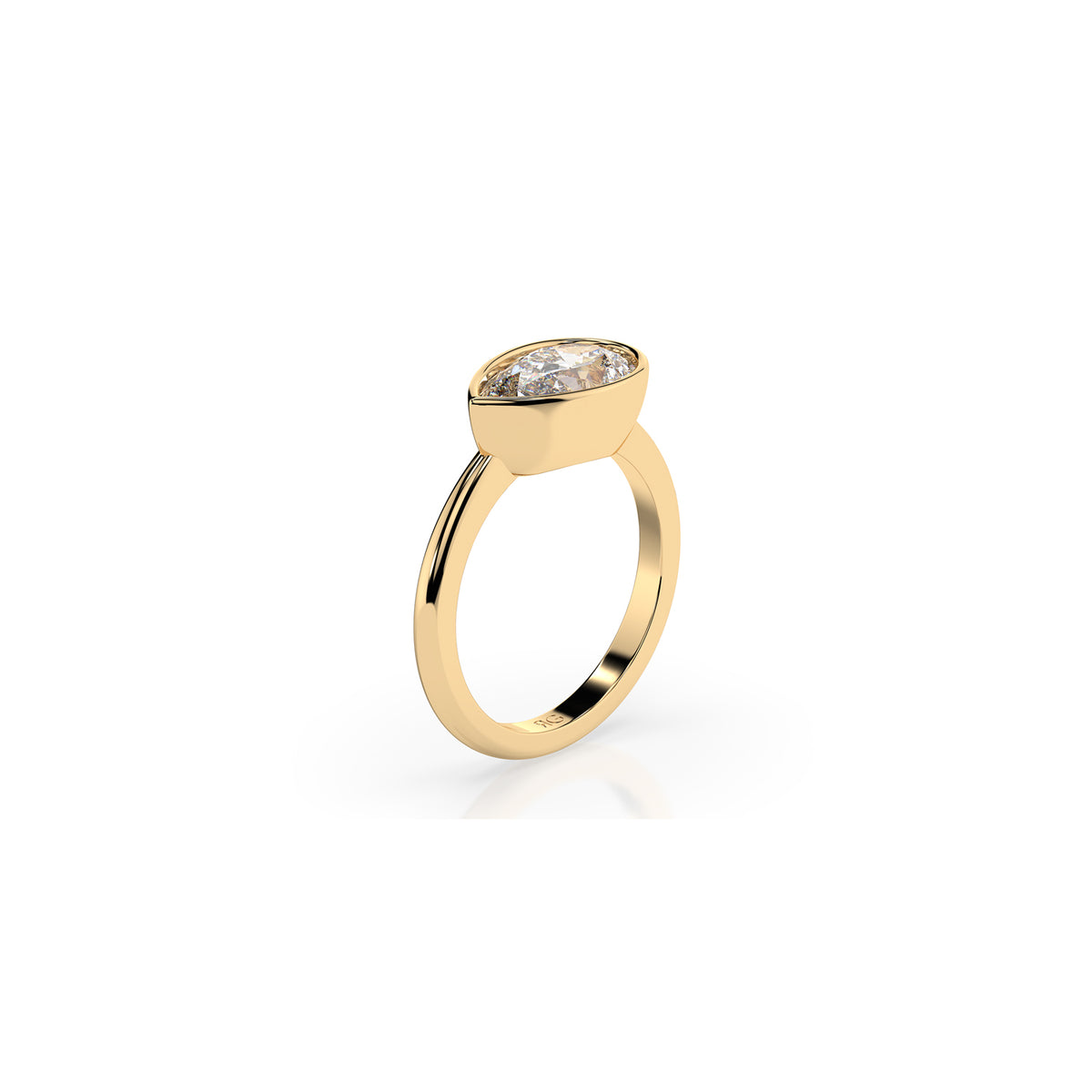 14k Pear East West Bezel Ring