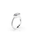 14k Pear East West Bezel Pave Ring