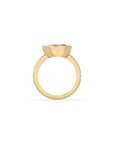 14k Pear East West Bezel Pave Ring