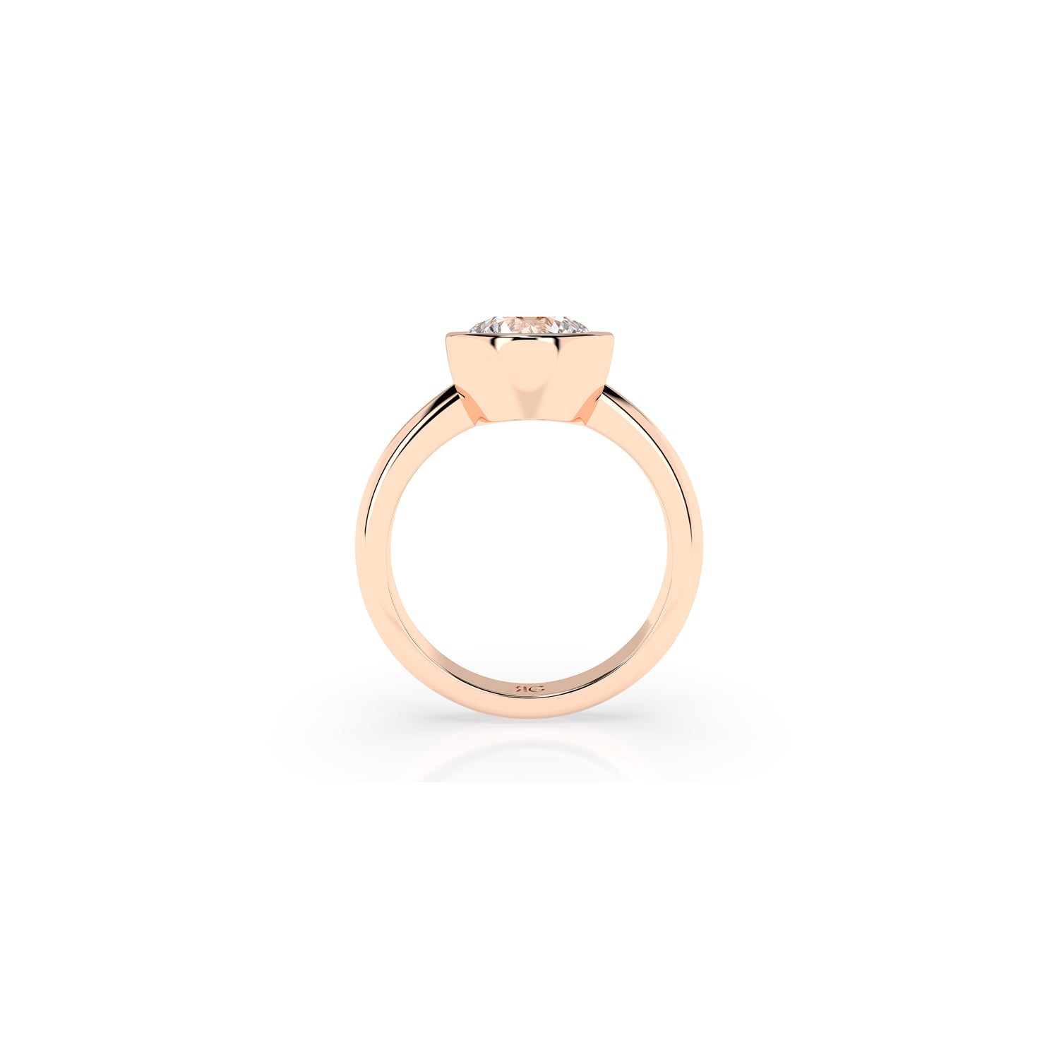 14k Round Bezel Ring