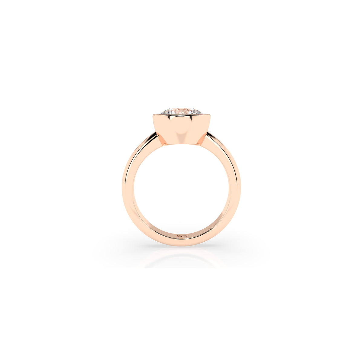 14k Round Bezel Ring