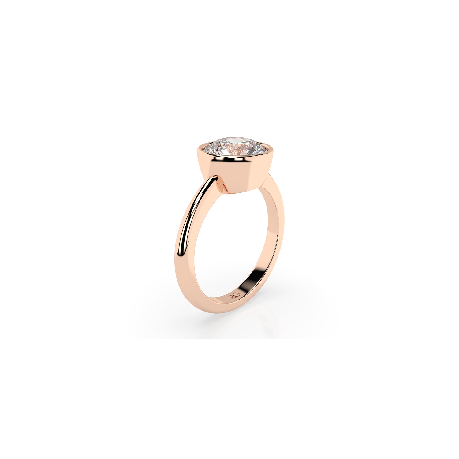 14k Round Bezel Ring
