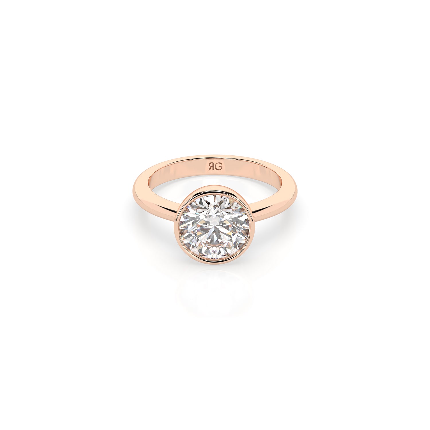 14k Round Bezel Ring