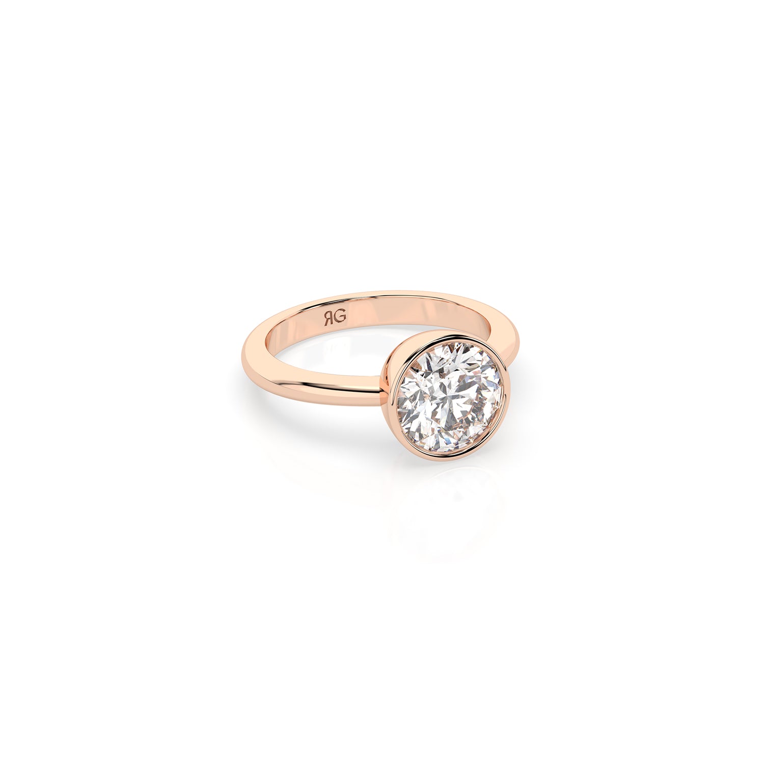 14k Round Bezel Ring