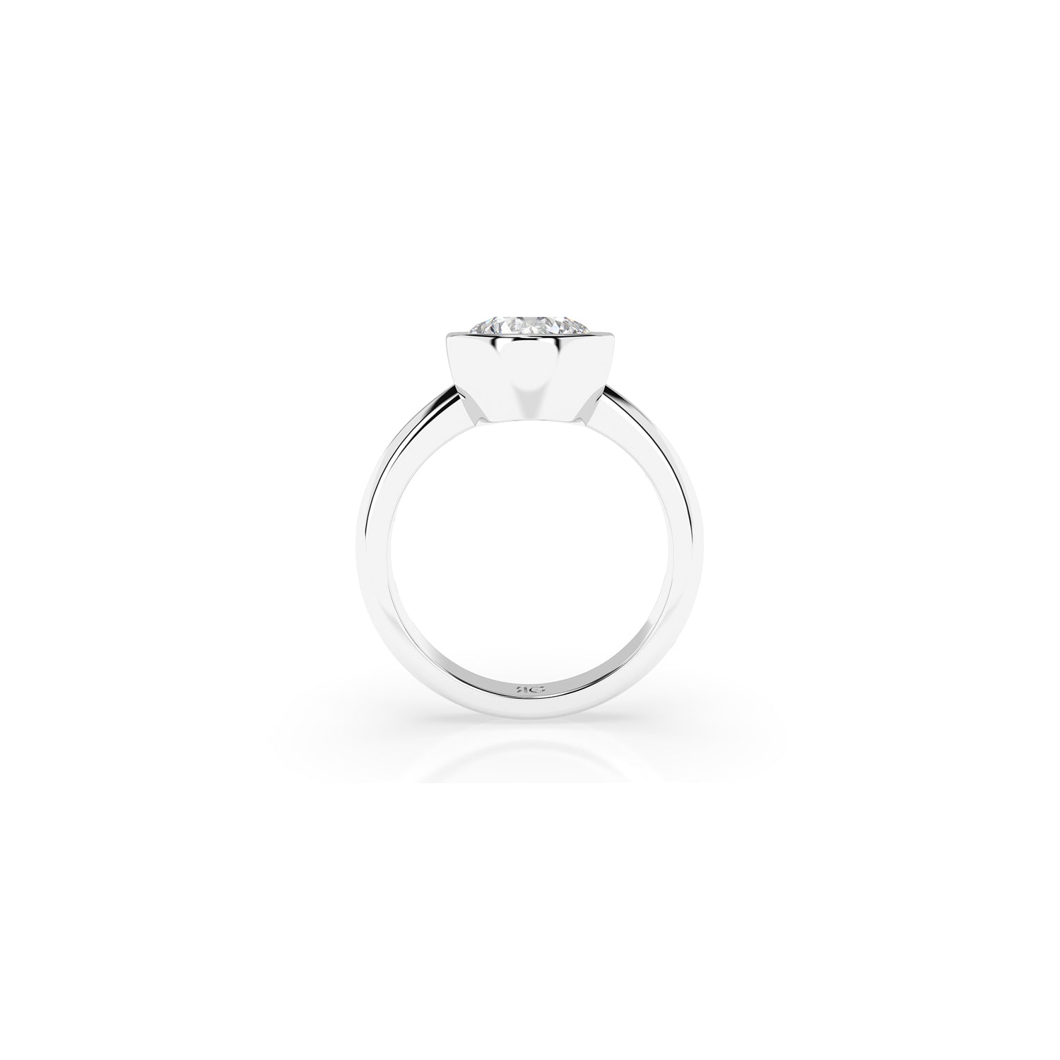 14k Round Bezel Ring