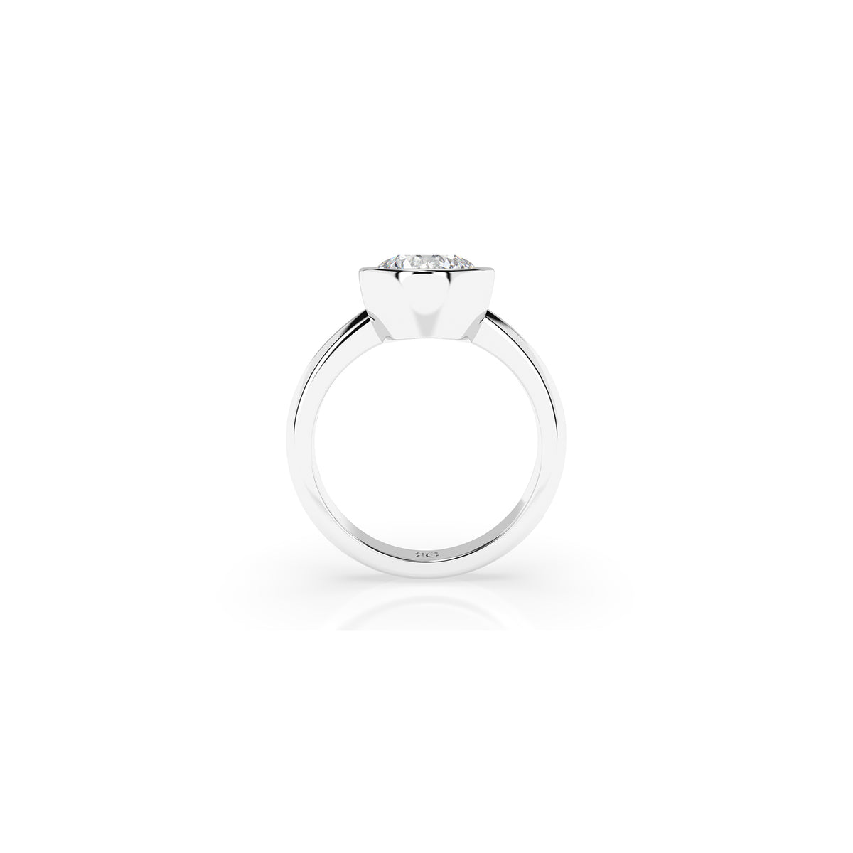 14k Round Bezel Ring