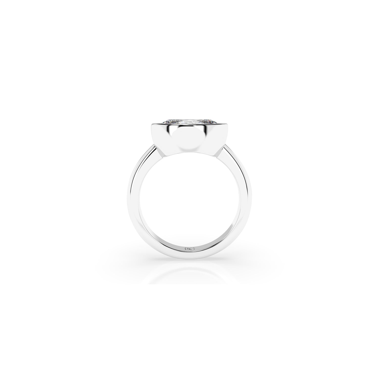 14k Oval East West Bezel Ring