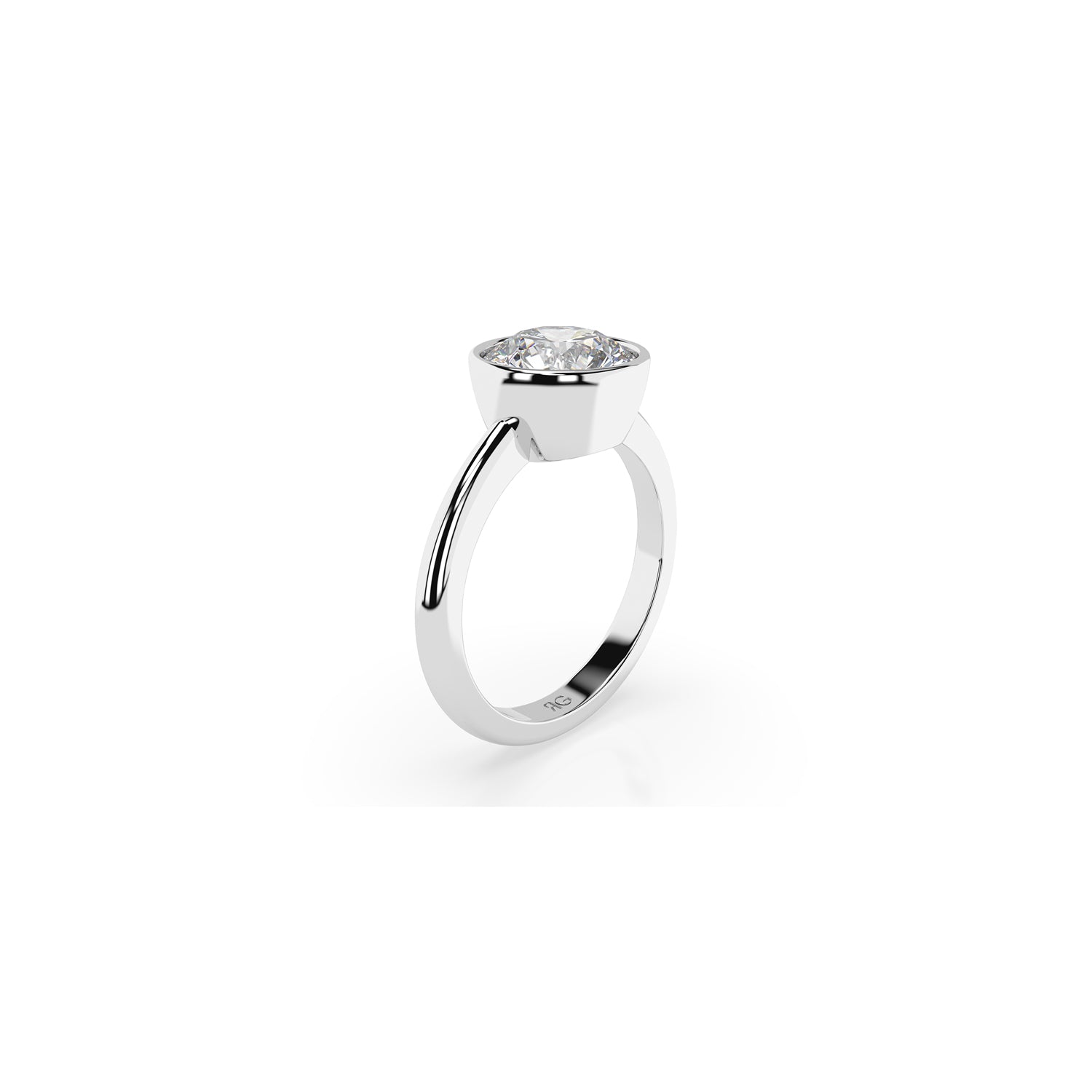 14k Round Bezel Ring