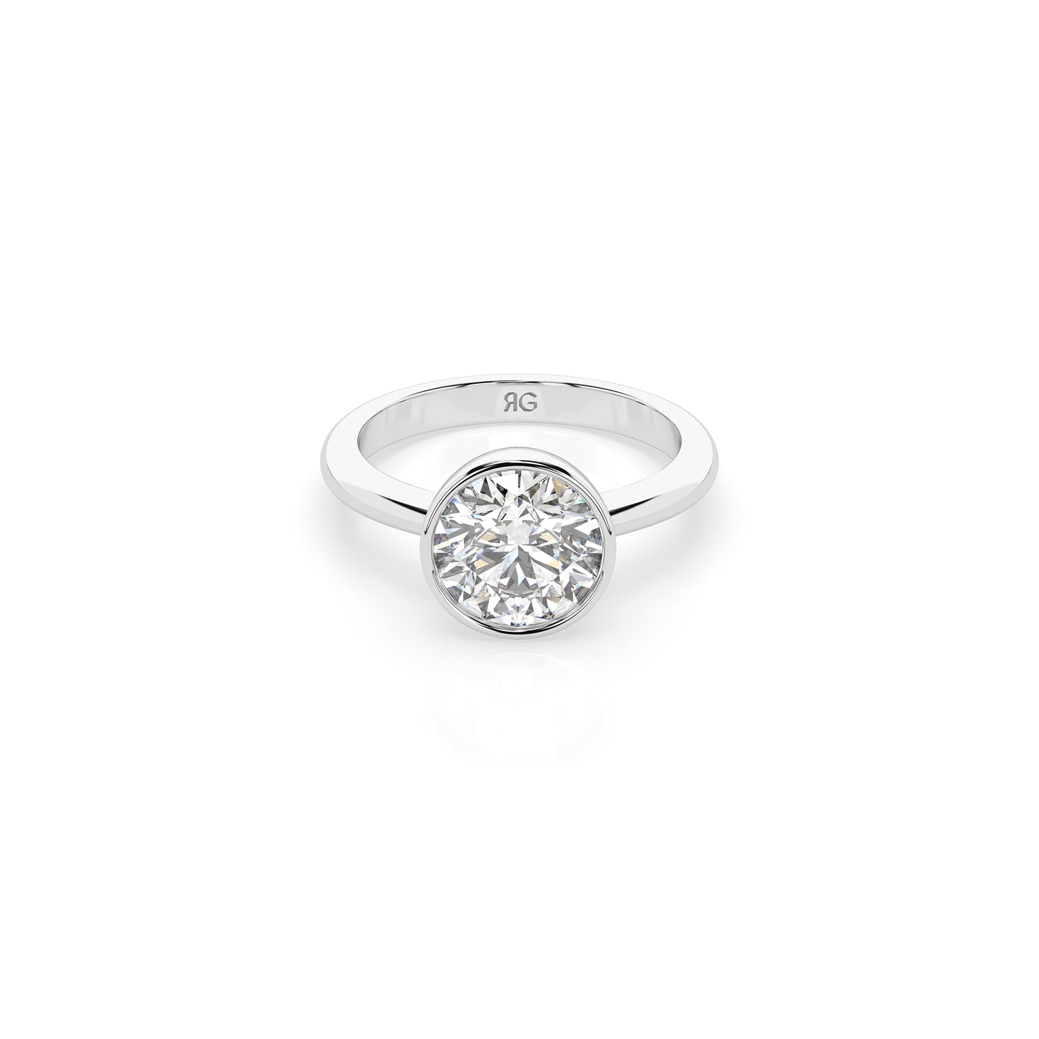 14k Round Bezel Ring