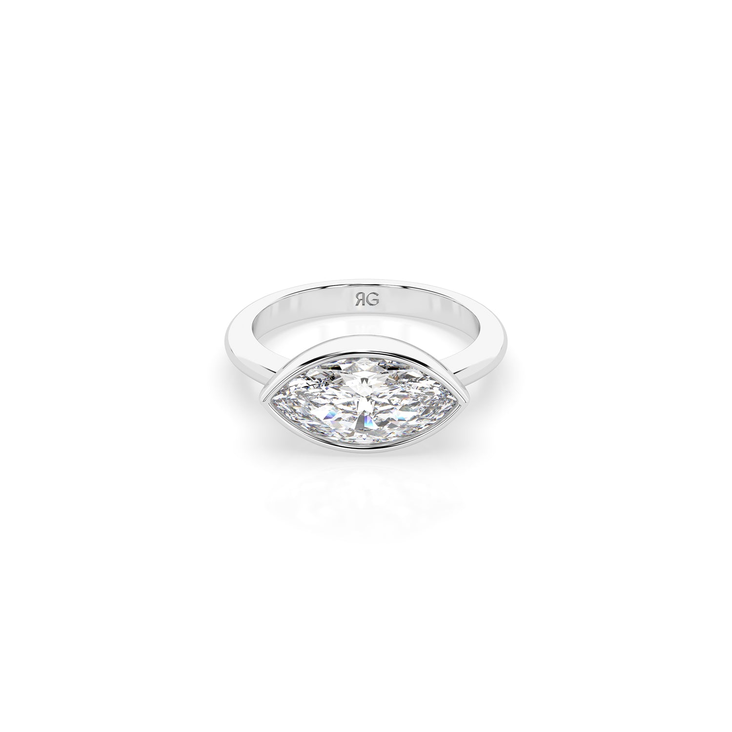 14k Marquise East West Bezel Ring