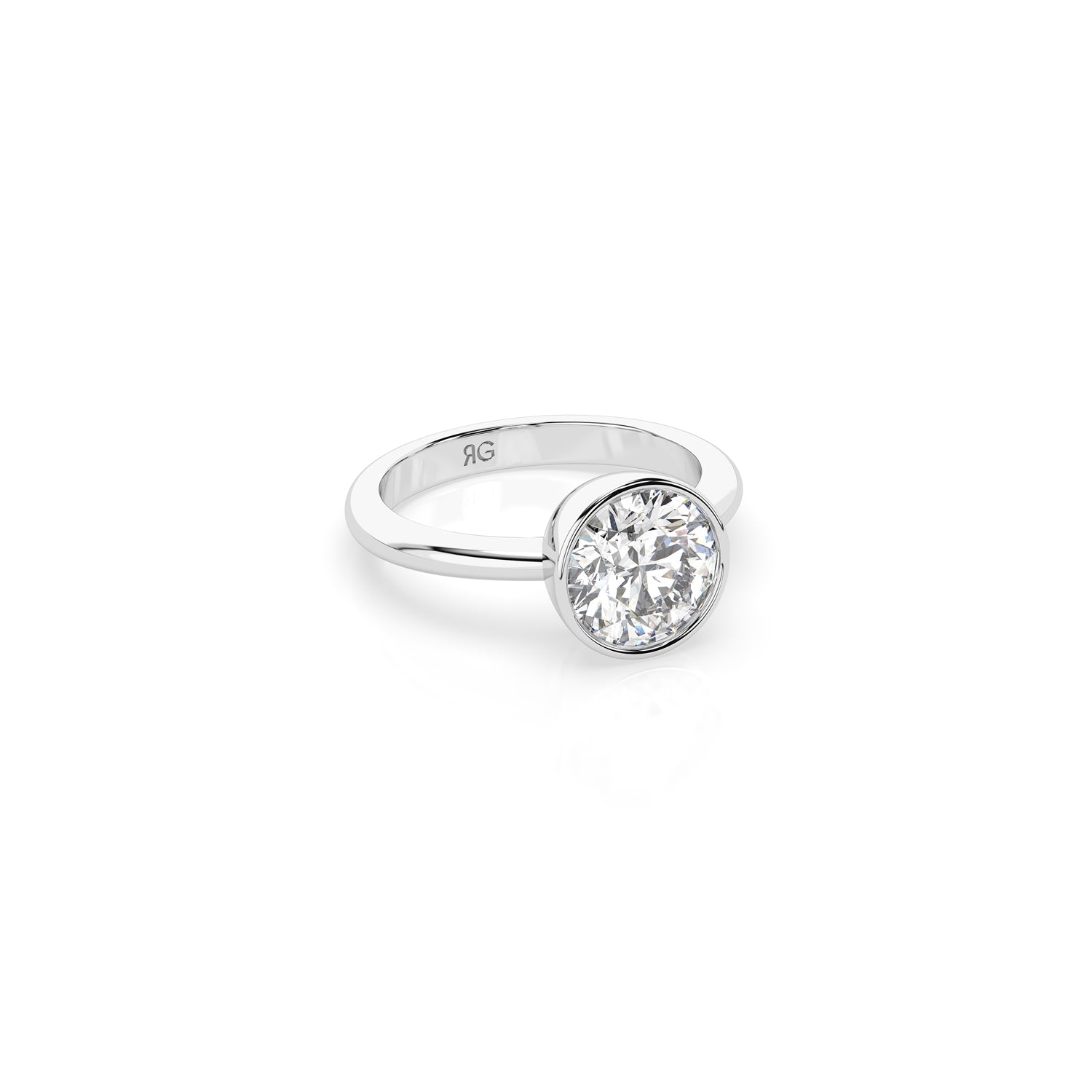 14k Round Bezel Ring