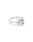 14k Cushion East West Bezel Ring