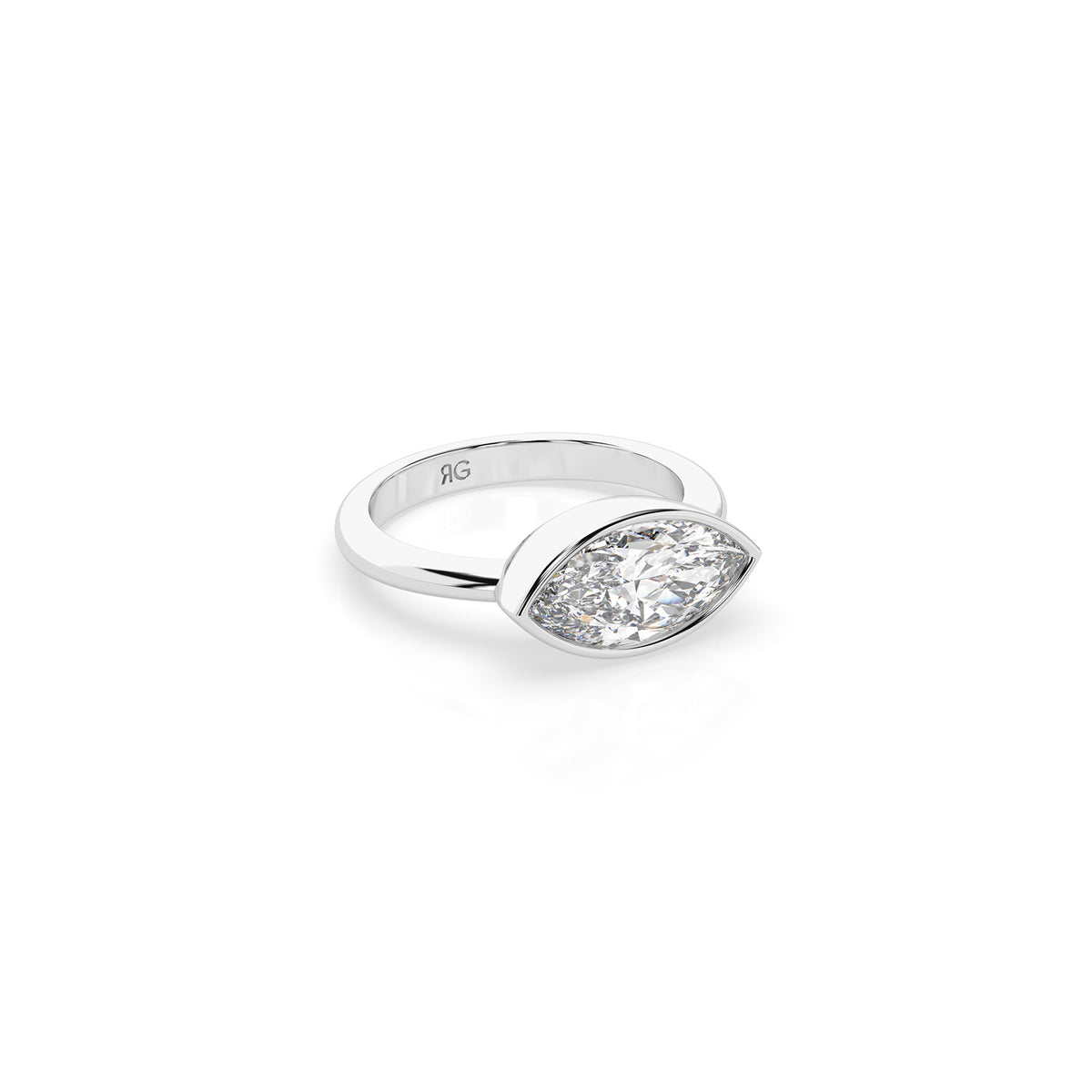 14k Marquise East West Bezel Ring