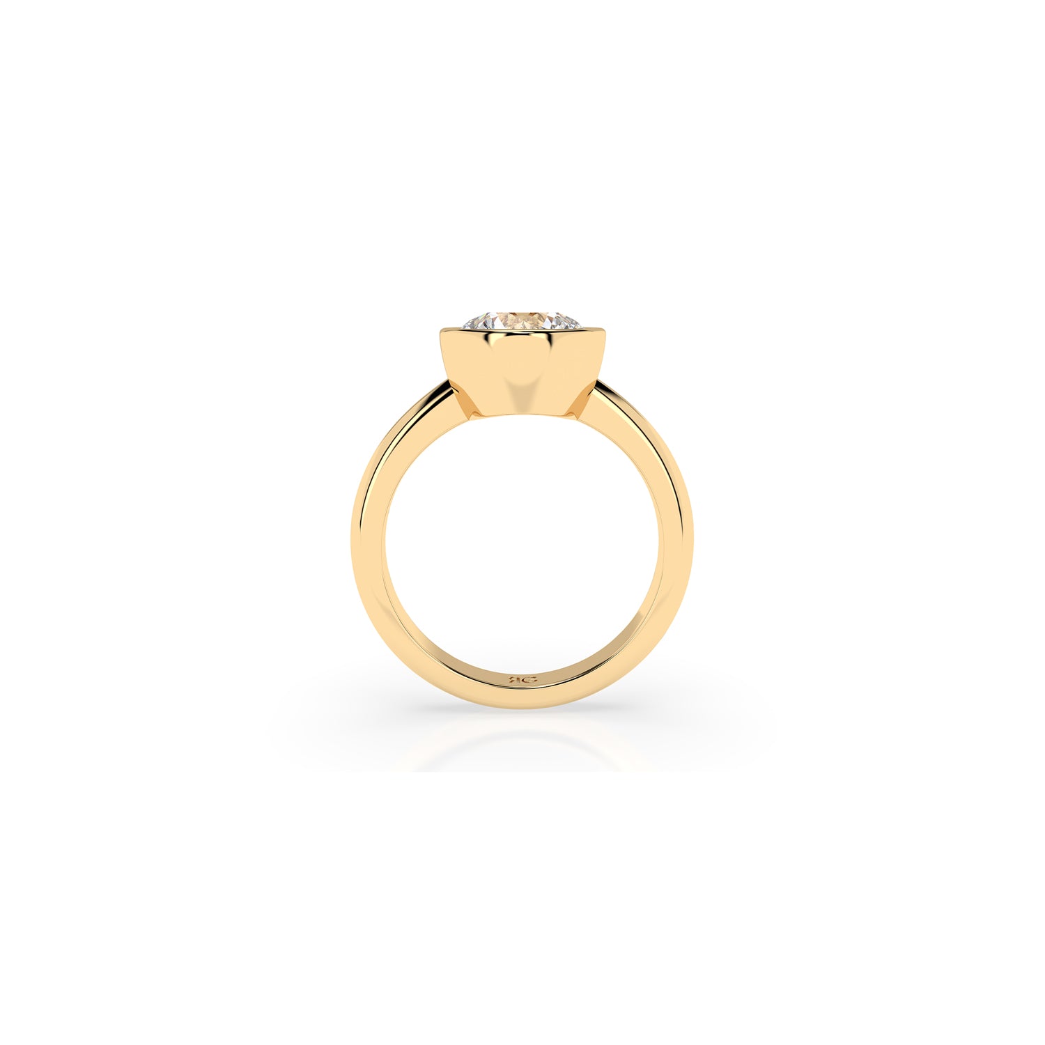 14k Round Bezel Ring